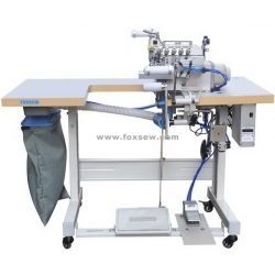 Automatic Cylinder Bed Overlock Machine for Neck Rib Collar Elastic Attaching