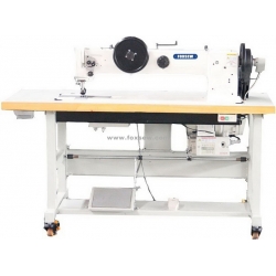 Long Arm Flat Bed Double Needle Triple Feed Walking Foot Extra Heavy Duty Lockstitch Sewing Machine