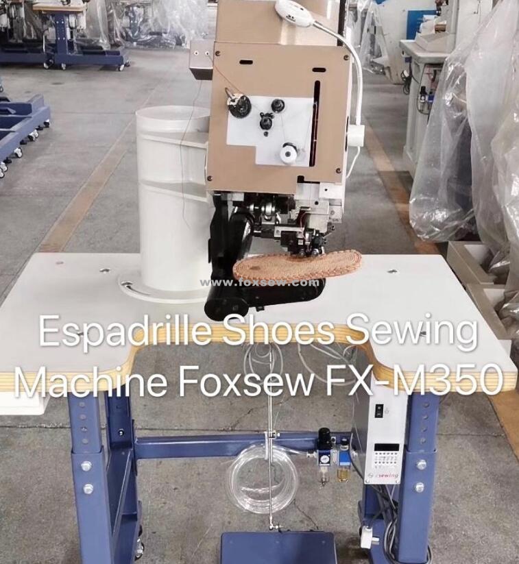 Espadrille Shoes Upper and Jute Sole Stitching Machine FOXSEW
