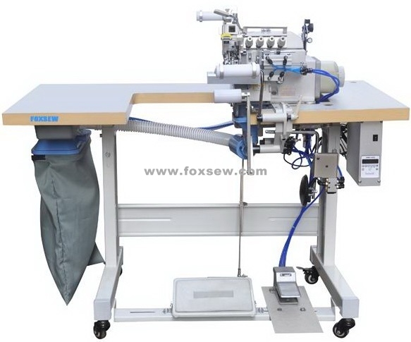 Automatic Cylinder Bed Overlock Machine for Neck Rib Collar Elastic Attaching