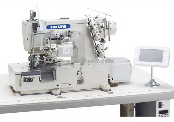 Computerized Direct Drive Interlock Sewing Machine for Elastic Lace Attaching with Edge Trimmer