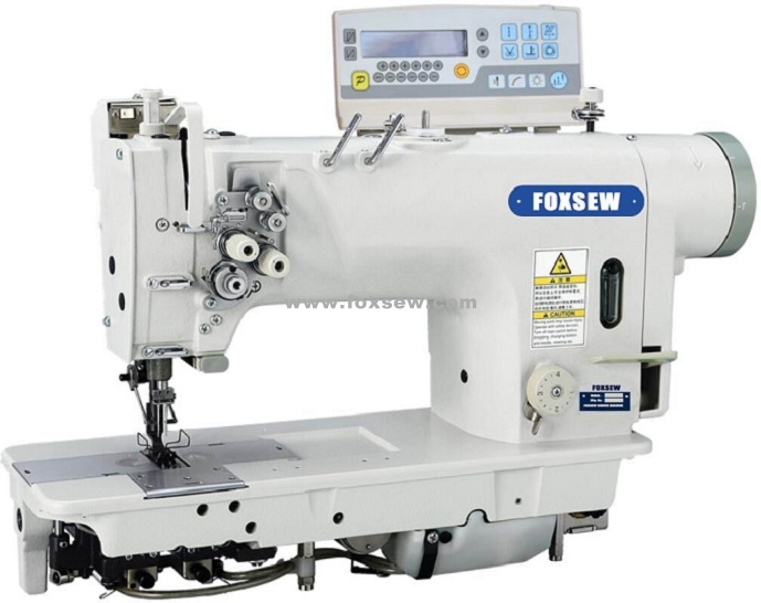 Computer-controlled Direct Drive Fixed Needle Bar Double Needle Lockstitch Sewing Machine