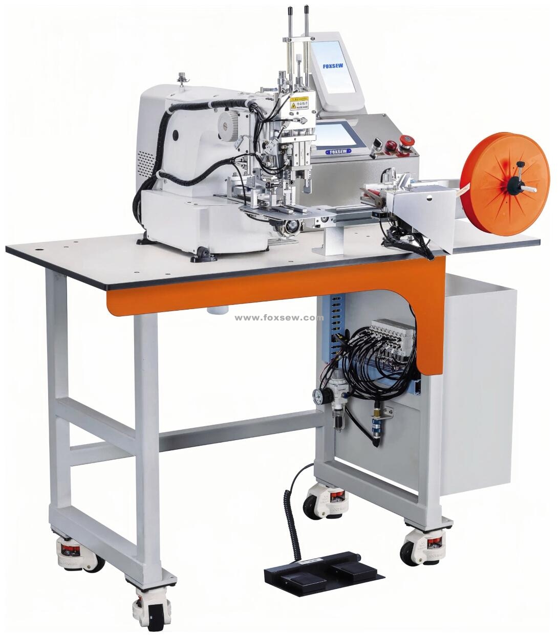 Automatic Feeding Label Attaching Sewing Machine