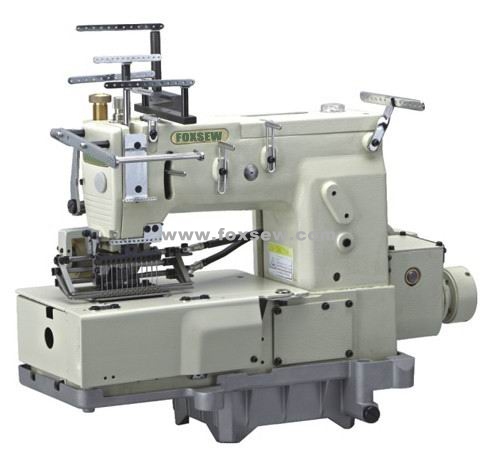 12-Needle Flat-bed Double Chain Stitch Sewing Machine with Shirring