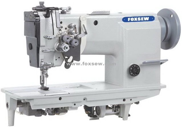 High Speed Double Needle Feed Sewing Machine with Split Needle Bar