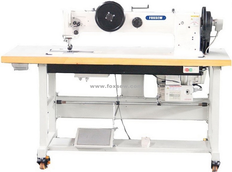 Long Arm Flat Bed Double Needle Triple Feed Walking Foot Extra Heavy Duty Lockstitch Sewing Machine