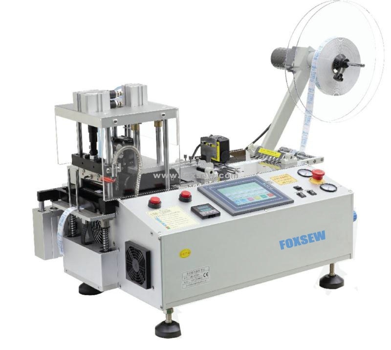 Automatic Webbing Cutting Machine Hot Knife with Hole Puncher and Collecting Device