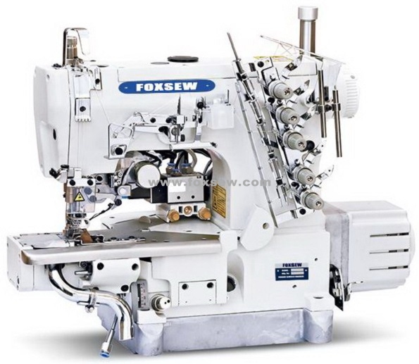 Direct Drive Cylinder Bed Interlock Machine for Hemming with Left Side Cutter and Auto-Trimmer