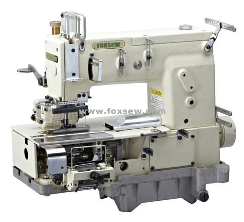 12-needle Flat-bed Double Chain Stitch Sewing Machine for simultaneous shirring