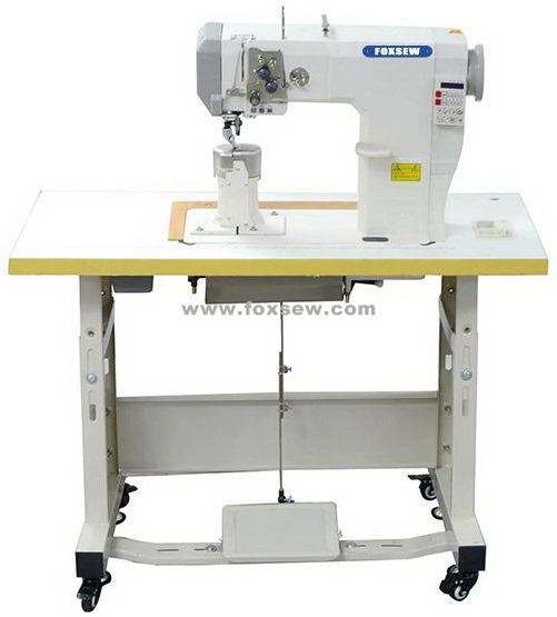 Double Needle Automatic Roller Feed Postbed Lockstitch Sewing Machine