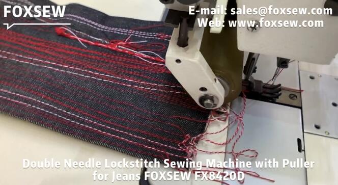 Two Needle Lockstitch Sewing Machine with Puller for Jeans