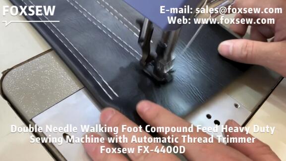 Double Needle Walking Foot Compound Feed Heavy Duty Sewing Machine with Automatic Thread Trimmer