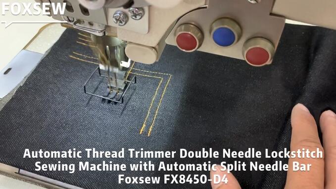 Auto-Trimmer Two Needle Lockstitch Machine with Split Needle Bar