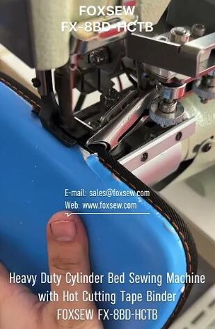 Auto-Trimmer Cylinder Bed Sewing Machine with Hot Cutting Tape Binder