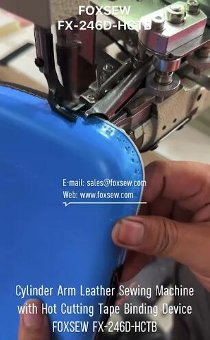Cylinder Bed Sewing Machine with Hot Cutting Tape Binder 