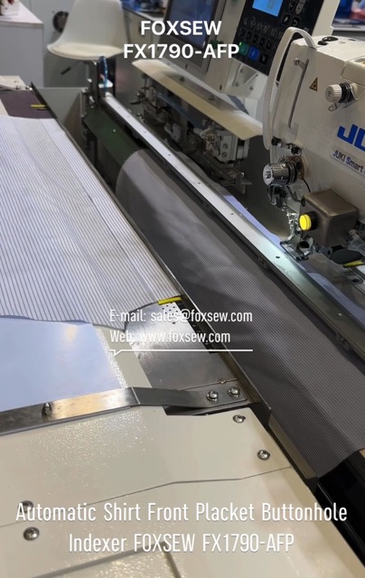 Automatic Shirt Front Placket Buttonhole Indexer