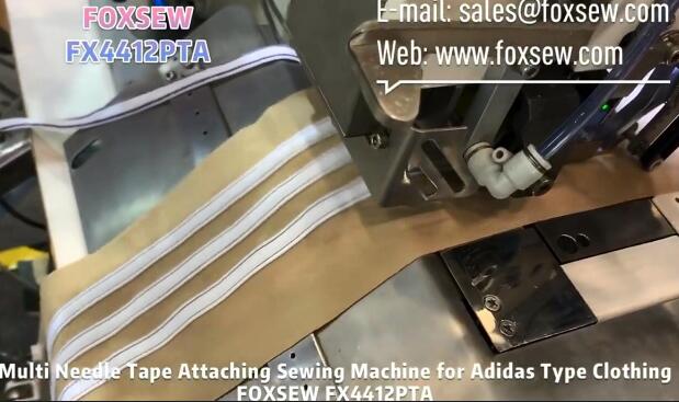 Automatic Multi-Needle Tape Attaching Machine for Adidas Type Clothings