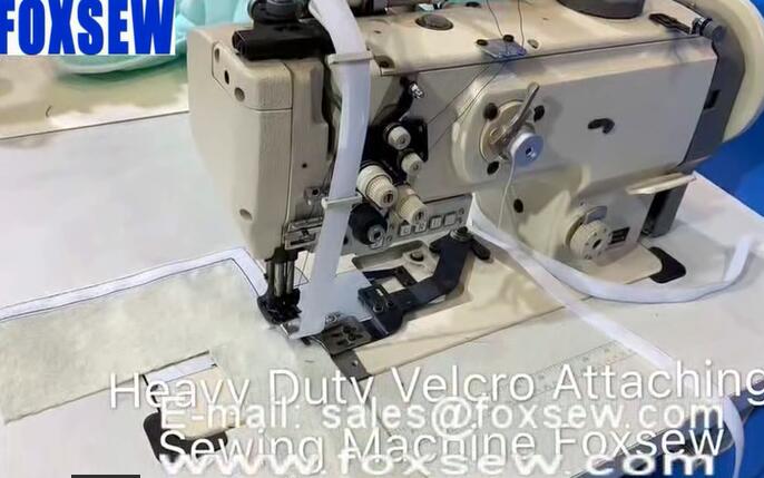 Double Needle Heavy Duty Velcro Attaching Machine with Split Needle Bar