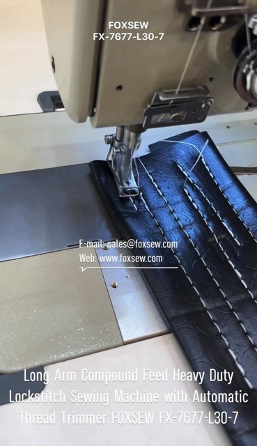 Long Arm Compound Feed Heavy Duty Lockstitch Sewing Machine with Automatic Thread Trimmer