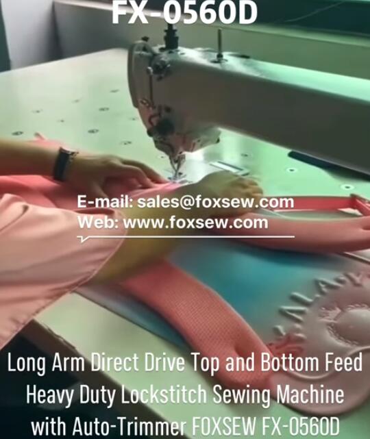 Long Arm Direct Drive Top and Bottom Feed Heavy Duty Lockstitch Sewing Machine with Auto-Trimmer