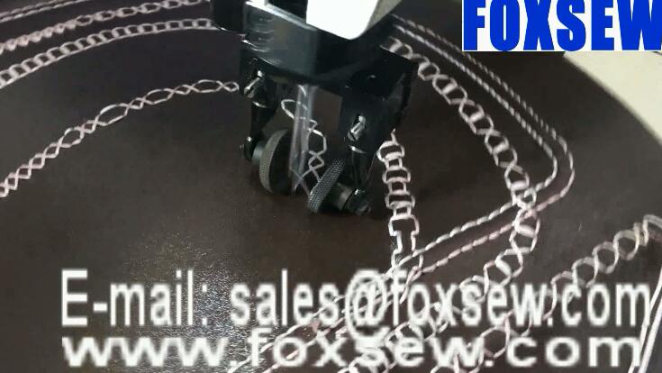 Double Needle Cylinder Bed Thick Thread Ornamental Moccasin Stitching Machine