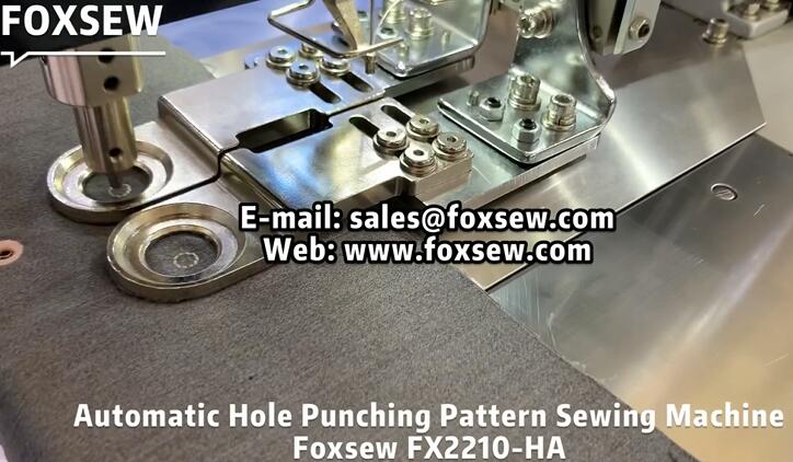 Automatic Hole Punching BarTacking Sewing Machine