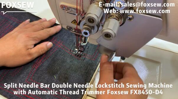 Double Needle Lockstitch Machine Split Needle Bar with Automatic Thread Trimmer
