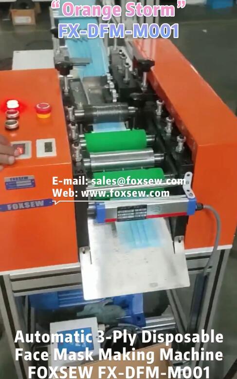 Automatic 3-Ply Disposable Face Mask Making Machine