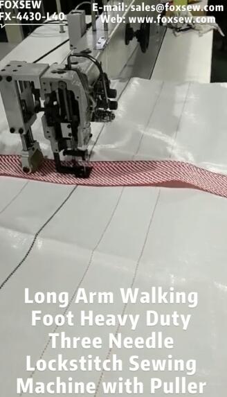 Long Arm Three Needle Walking Foot Lockstitch Machine with Puller