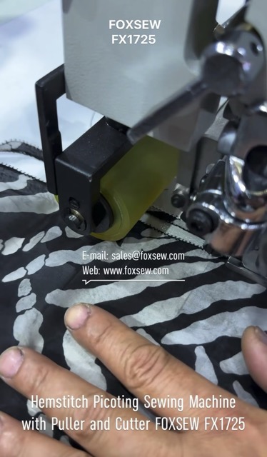 Hemstitch Picoting Sewing Machine with Puller and Cutter