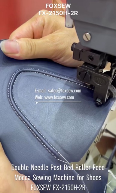 Double Needle Post Bed Roller Feed Cord Stitching Machine for Shoes