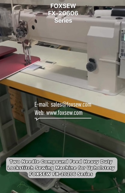 Two Needle Compound Feed Heavy Duty Lockstitch Sewing Machine for Leather Upholstery