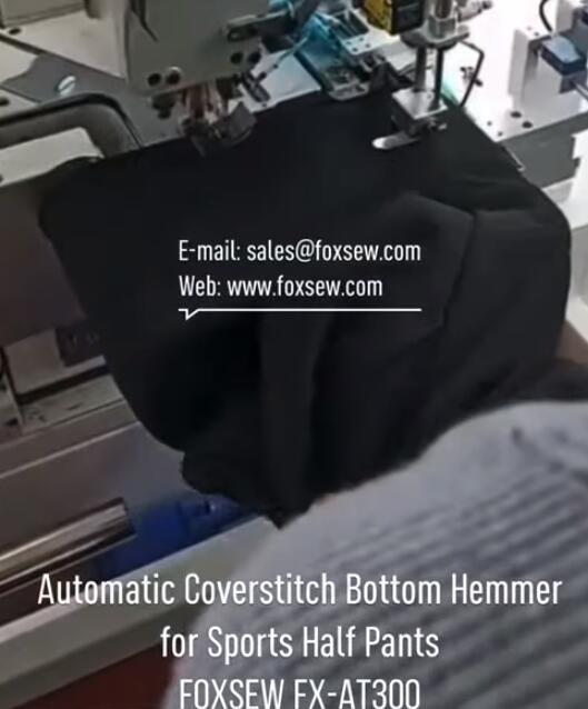 Automatic Coverstitch Bottom Hemmer for Sports Half Pants