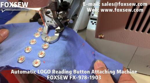 Automatic LOGO-Reading Button Attaching Machine