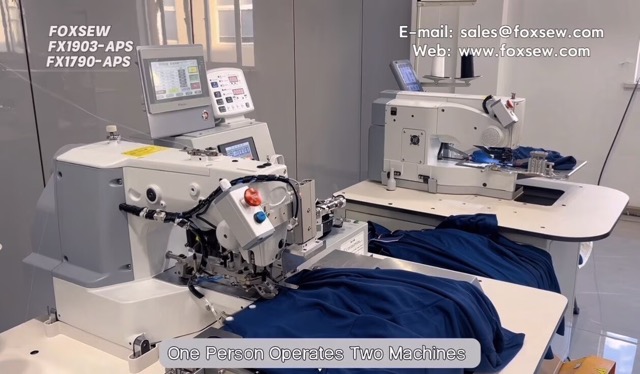 Automatic Polo Placket Button Sewing and Buttonholing Indexer Machines