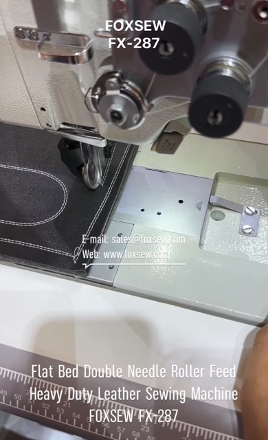 Flat Bed Double Needle Roller Feed Heavy Duty Leather Sewing Machine