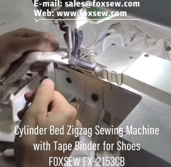 Cylinder Bed Zigzag Sewing Machine with Tape Binder for Shoes