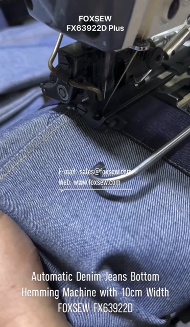 Automatic Denim Jeans Bottom Hemming Machine with 10cm Width