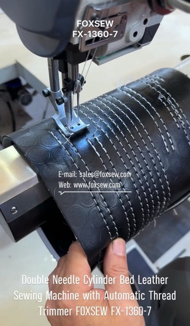 Double Needle Cylinder Bed Leather Sewing Machine with Automatic Thread Trimmer