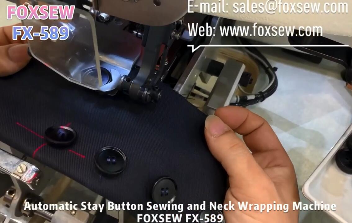 Automatic Stay Button Sewing and Neck Wrapping Machine