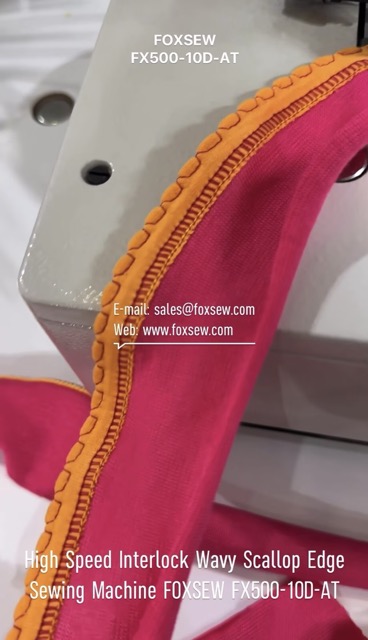 High Speed Interlock Wavy Scallop Edge Sewing Machine