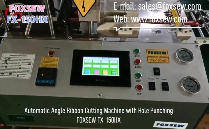 Automatic Angle Ribbon Cutting Machine with Hole Punching