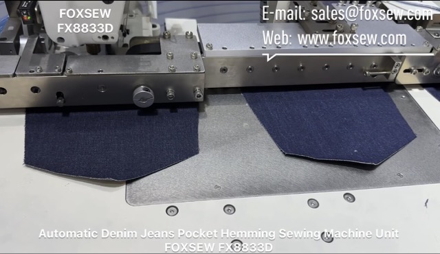 Automatic Denim Jeans Pocket Hemming Sewing Machine Unit