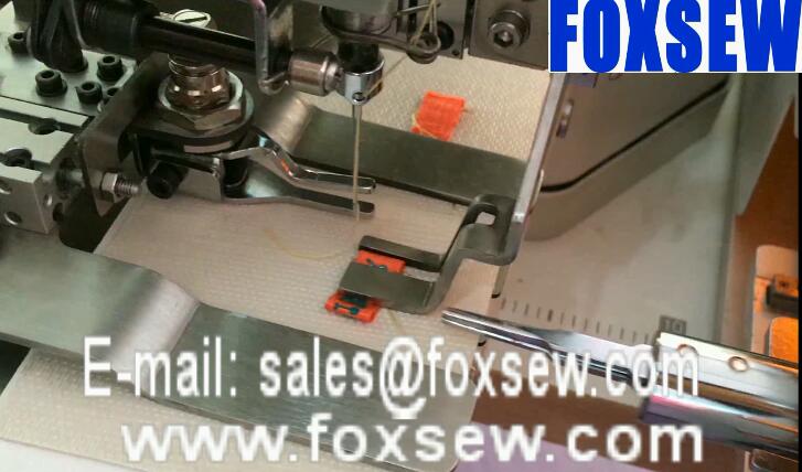 Automatic Shoes Tongue Belt Loop Attaching Sewing Machine