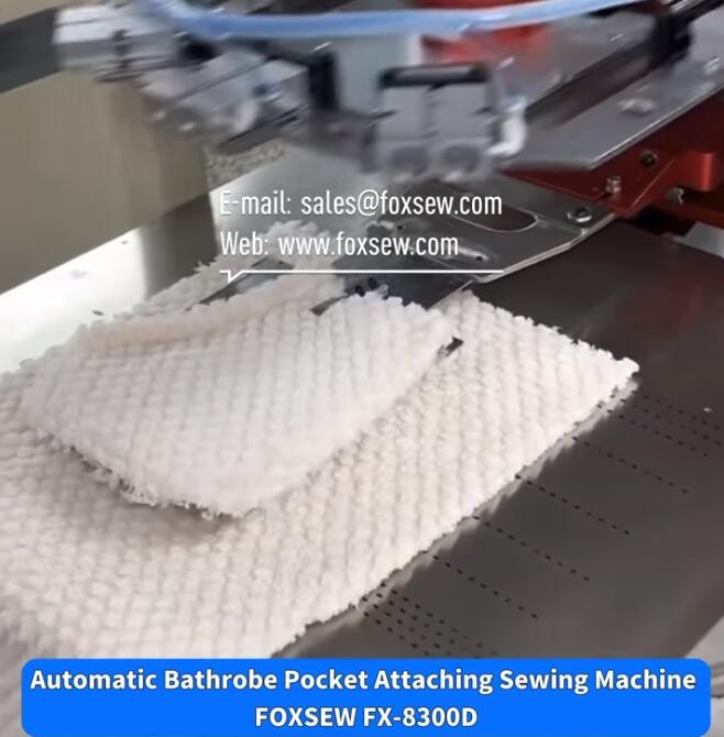 Automatic Bathrobe Pocket Attaching Sewing Machine