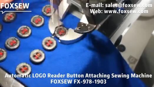 Automatic Feeding LOGO-Reader Button Attaching Machine