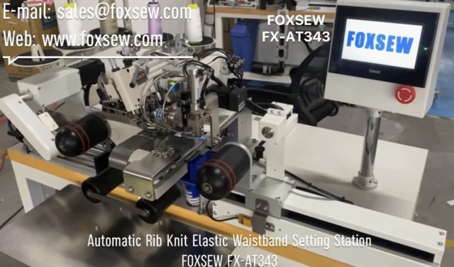 Automatic Rib Knit Waistband Elastic Setting Machine