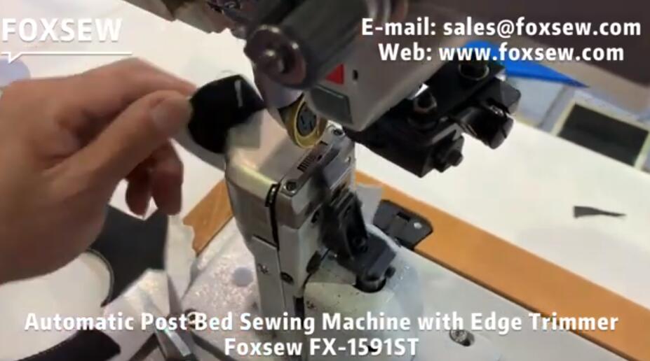 Automatic Post Bed Sewing Machine with Side Edge Trimmer
