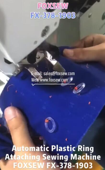 Automatic Feeding Plastic Ring Button Attaching Sewing Machine