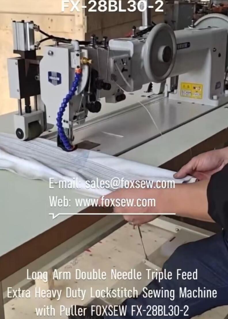 Long Arm Double Needle Extra Heavy Duty Thick Thread Sewing Machine with Puller